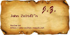Jahn Zoltán névjegykártya