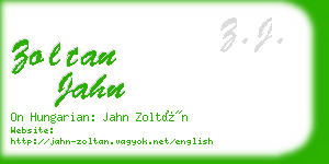 zoltan jahn business card